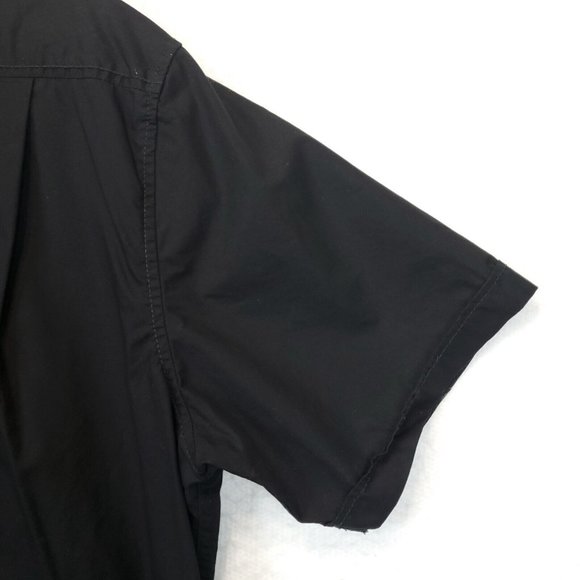 Apt.9 Button Up Shirt Men L Casual Collared Short Sleeve Front Pockets Black - Picture 8 of 12